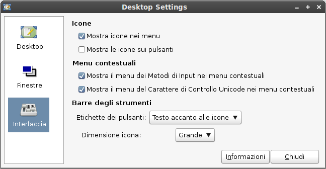 3. Interfaccia In questa scheda è possibile impostare la visualizzazione delle icone nei menu e nei pulsanti delle varie applicazioni/strumenti.