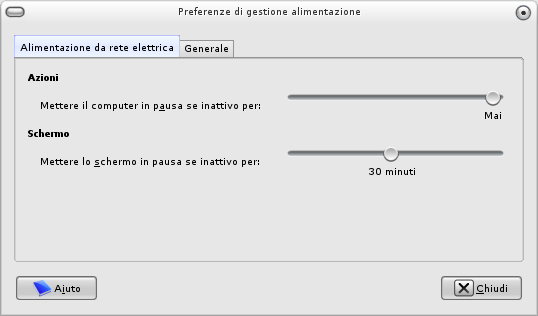 Fig.17 - Finestra di configurazione di data e ora Power Manager Utilità per la gestione dell'energia al riguardo dello schermo e delle azioni del computer a seguito della pressione sul pulsante di