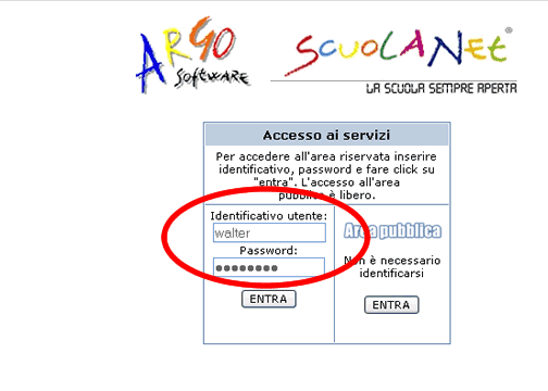 I nuovi dati d accesso dovranno essere composti da lettere e/o numeri (non saranno accettati apici e caratteri speciali).