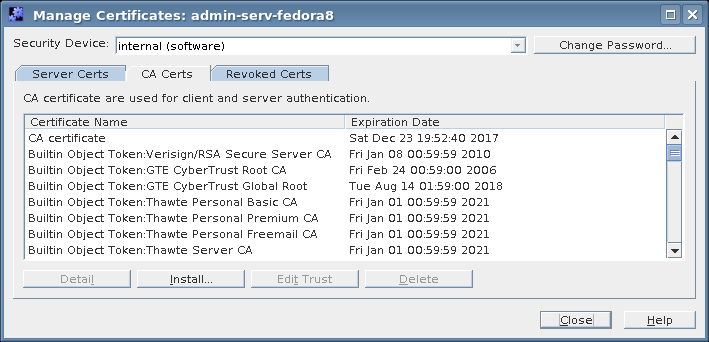 CAPITOLO 5 INTERAZIONE CON I DIRECTORY SERVICES digitali. Nell immagine precedente è visibile il certificato del server che è possibile utilizzare per l autenticazione del server ai clients.