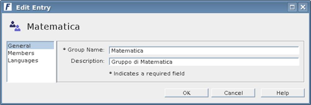 CAPITOLO 5 INTERAZIONE CON I DIRECTORY SERVICES A questo punto, cliccando su Ok, viene mostrata la seguente schermata in cui definire le impostazioni relative al nuovo gruppo.