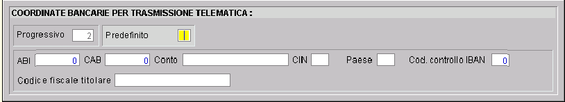 18 3.2.8 Quadro CC - Conto correnti Il Quadro CC - Conto correnti permette la tabellazione di distinte coordinate bancarie: Il campo "Progressivo" viene automaticamente proposto dal sistema.