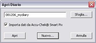 Come aprire un diario già esistente Per aprire un diario già esistente: Fare clic sul pulsante Se si desidera trasferire in questo diario le informazioni di un rapporto visualizzato (in aggiunta ai