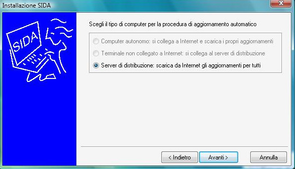 Installazione server di distribuzione Per creare un server di distribuzione procedete seguendo le indicazioni riportate di seguito: Inserite il DVD nella macchina Server selezionate la voce