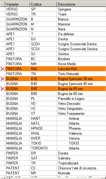 La gestione delle compatibilità permette di rendere non compatibili tra loro le varianti (domande e risposte) eliminandole