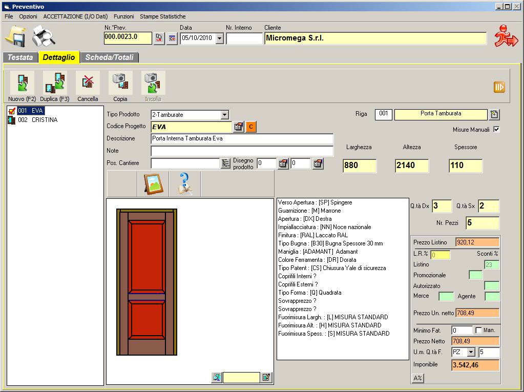 La configurazione del prodotto Micromega