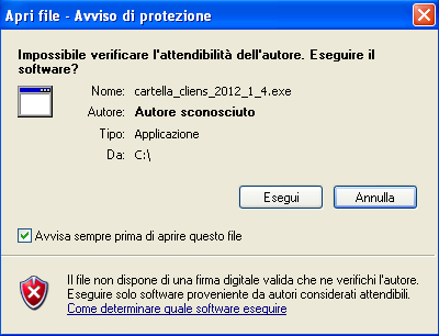 Una volta completata la procedura di installazione dei driver si deve procedere a decomprimere il file cartella cliens 2012.1.4.exe.