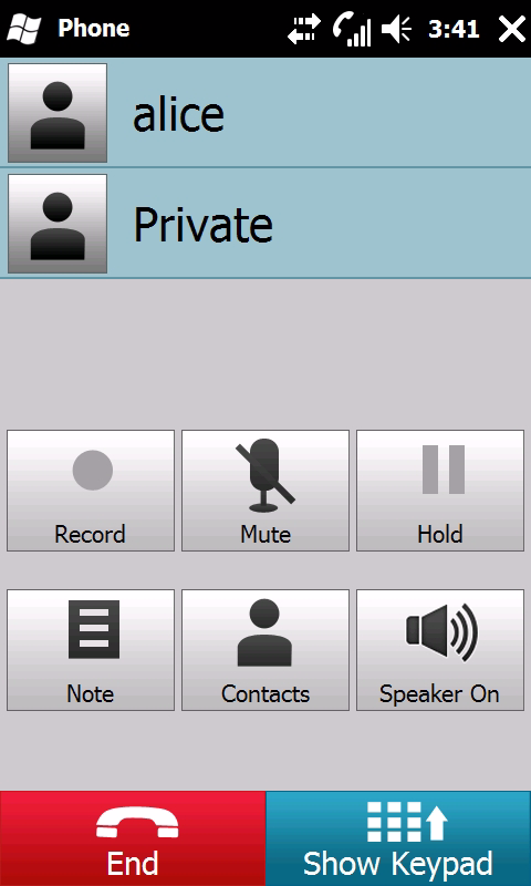 La schermata della chiamata Una volta composto il numero, appare la schermata della chiamata, dove ci sono molte opzioni a disposizione. Icona Descrizione Registrazione delle chiamate.