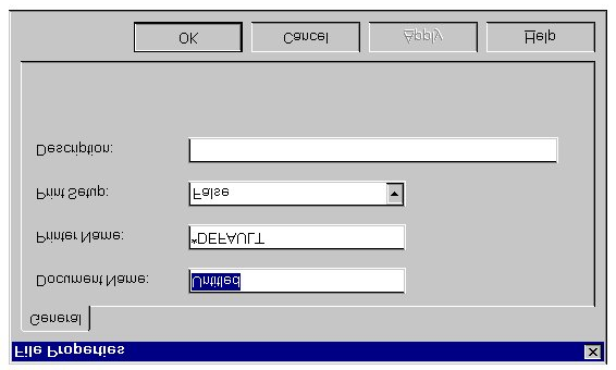 Il print file controlla cosa in Windows è riconosciuto come un documento. Un documento può avere un Name che viene visualizzato quando appare il programma in Windows.