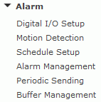 6.7 Menù Alarm Il menù Alarm si trova a destra sulla schermata Settings. Quando cliccate sulla parola Alarm, apparirà un sottomenù di opzioni per l impostazione dell allarme. 6.7.1 Impostazione digitale I/O Applicabile ai prodotti: YCBL03, YCBLB3, YCEB03, YCBLHD5 Il presente menu fa riferimento all'i/o Digitale trovato sulla Breakout Box di Y-cam.
