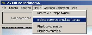 4.2 Biglietti partenze annullate/variate E disponibile la nuova funzione Biglietti partenze annullate/variate dal menu Utilità.