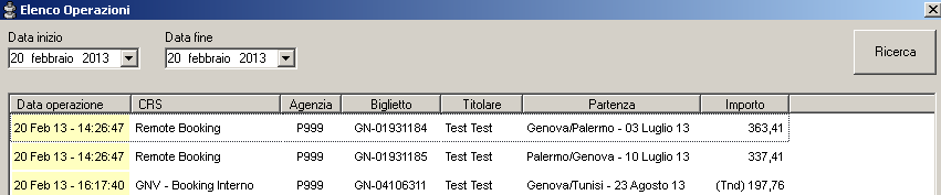 Utilizzando il pulsante in basso a sinistra è possibile esportare l elenco.