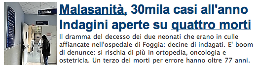 singolo, l'85% concerne problemi organizzativi, di comunicazione e/o