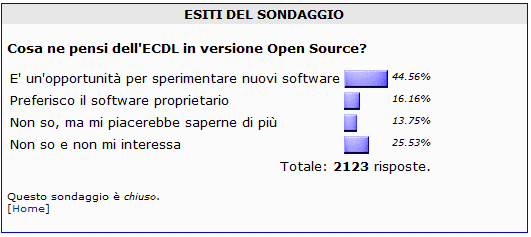 ECDL Open Source Pianificazione Esperimento pilota in una sola sede Corsi