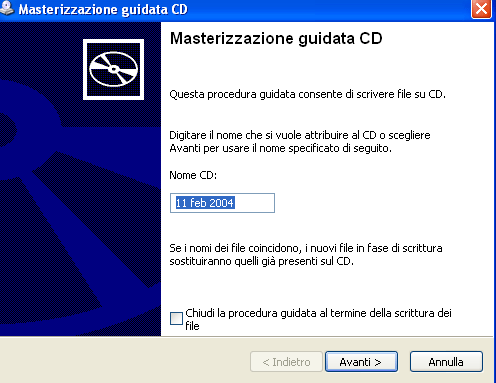 8. Al termine della scrittura ci verrà chiesto se vogliamo creare un cd con gli stessi file (ovvero realizzare un duplicato del CD/DVD corrente).