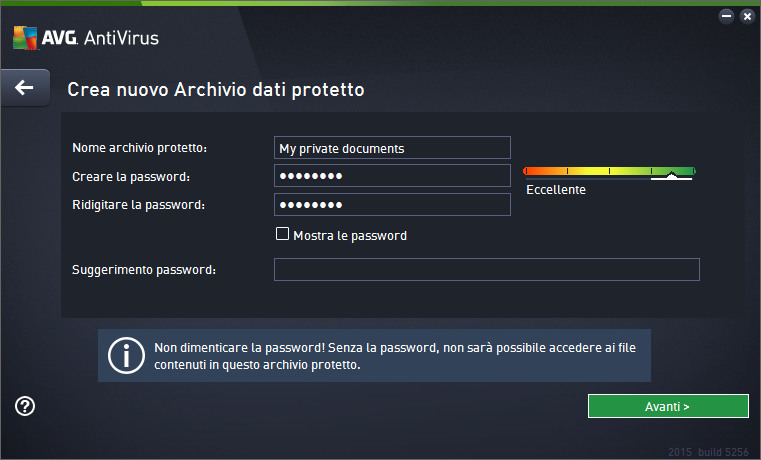 stessa, indipendentemente dal servizio di protezione a cui appartengono (AntiVirus o Archivio dati protetto): Attivato / Disattivato: questo pulsante è simile a un semaforo, sia nell'aspetto che