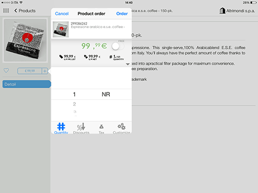 Il box d acquisto In SellMore è possibile acquistare un prodotto da molti punti dell app: dal catalogo, dal PDF e direttamente dall ordine.