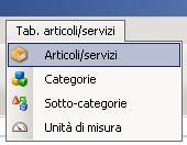 3. Le tabelle Articoli/servizi Tab.