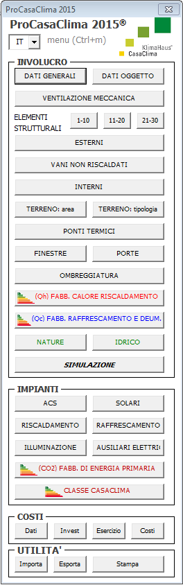 6. QUALI LINGUE SI POSSONO UTILIZZARE? Le lingue disponibili sono Italiano e Tedesco. La scelta della lingua è un operazione che può essere effettuata dal foglio di lavoro Allg. Daten - dati generali.