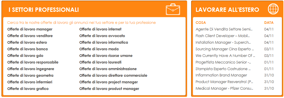 La ricerca di annunci di lavoro sulla HomePage di Trovolavoro può avvenire secondo diverse modalità: 1.