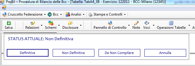 Toolbar Figura 61 La Toolbar contiene varie funzionalità: Salva Permette di salvare le modifiche effettuate sulla tabella.