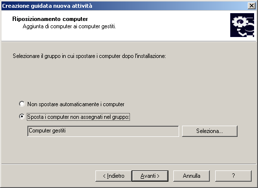 G U I D A A L D E P L O Y M E N T Sposta i computer non assegnati nel gruppo dopo l'installazione dell'applicazione, i computer client nel nodo "Computer non assegnati" verranno aggiunti al gruppo