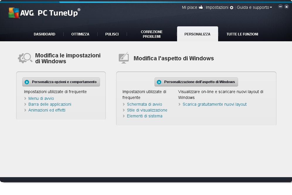 11. Personalizza Utilizzando le funzioni della categoria Personalizza è possibile configurare l'aspetto e il funzionamento di Windows, personalizzando il computer.