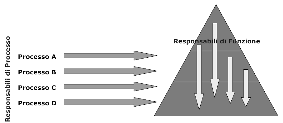 APP. 3 LA GESTIONE PER PROCESSI 189 - Ma vuole anche dire abbinare ad una struttura verticale, per quanto semplificata, una struttura orizzontale dedicata al governo dei singoli processi, che si