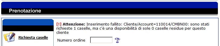 Se l'elaborazione non è andata a buon fine, è visualizzata una pagina in cui sono riportati, evidenziati per colori, gli errori che si sono verificati.