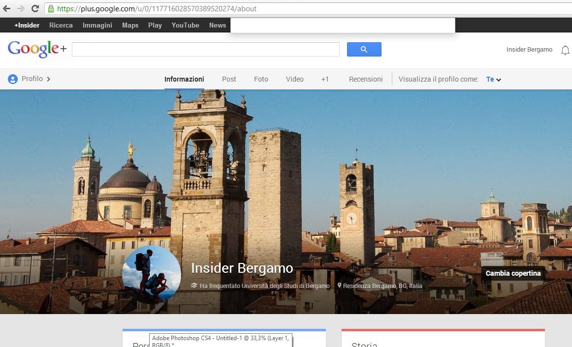 Bergamo: la pagina Google+ La pagina