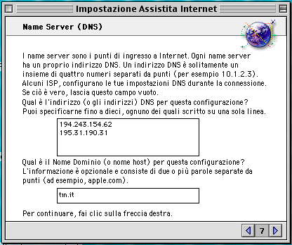 In queste caselle devi inserire i numeri DNS (in alto) e il dominio (in basso). Nella casella dei DNS i seguenti valori. - DNS Primario: 212.216.112.222 (Clubnet); 212.216.112.112 (Premium) DNS Secondario: 212.