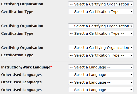 3. Attestazione e lingua In questa sezione, che può essere diversa a seconda dell azione e della tipologia di attività, è possibile specificare qualsiasi attestazione che il partecipante ha ricevuto