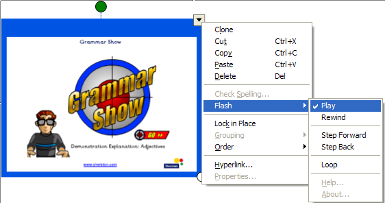 Per importare un file Flash, selezionare Inserisci > File Flash e ricercare il file o incollare l indirizzo del file.