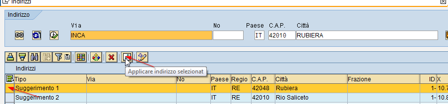 In questa schermata posso (alcuni esempi): Caso1) L indirizzo indicato è corretto, ma non è presente sulle mappe viene preso come punto di riferimento per il ritiro il centro della località indicata: