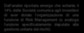 La centralità del rischio La gestione del rischio 2 / 2 L informativa rispetto al Risk Management dovrebbe costituire un elemento prioritario per il vertice aziendale al fine di supportare decisioni