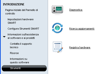 Informazioni su questo software, consente di avere informazioni riguardo la versione del software ed i documenti di proprietà