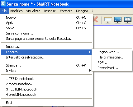 Importare ed esportare lezioni in Notebook L argomento che presentiamo ora riguarda le possibilità che offre Notebook nell esportare ed importare propri contenuti in formati che non siano quello