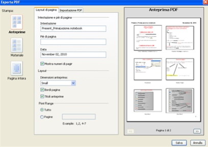 FILE > ESPORTA PDF (Portable Document Format): leggero, è nato per la diffusione di