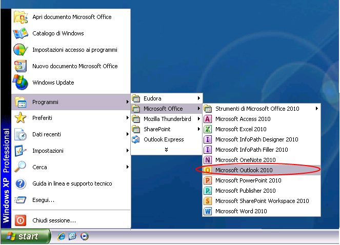 Pag. 5 di 23 3 Configurazione Client di Posta Microsoft Office Outlook 2010 Di seguito sono riportati i passi per configurare il client di posta Microsoft Office Outlook 2010.