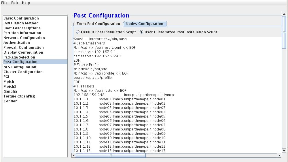 La realizzazione del cluster avviene principalmente attraverso il tool