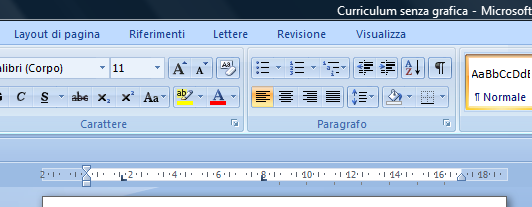 16. Cambiare il tipo di carattere portandolo a Calibri dimensione 10pt 17.