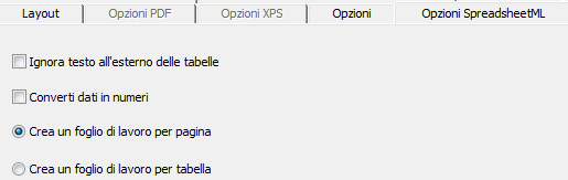 Readiris TM 14 - Guida utente L'opzione Ignora testo all'esterno delle tabelle consente di salvare le tabelle ignorando tutti gli altri elementi riconosciuti.