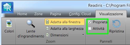 Readiris TM 14 - Guida utente Nascondi i pannelli Per nascondere definitivamente i pannelli: Fare clic sul menu Visualizzazione.