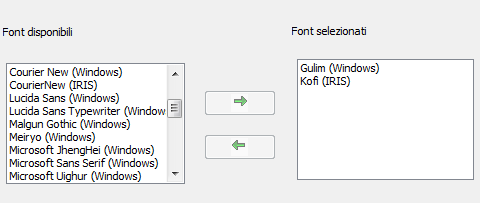 Sezione 5: Selezione delle opzioni di riconoscimento Fare clic sul pulsante Font, poi selezionare Usa motore multifont.