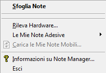 Cliccare con il tasto destro del mouse sulla nota adesiva per visualizzare ulteriori opzioni per note adesive.