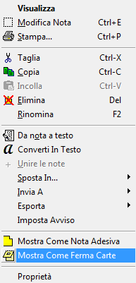 6 Elaborare note tramite Note Manager (Gestione note) 6.15 Creare note fermacarte Si visualizza una nota adesiva anche al riavvio dell'applicazione. Chiudi: chiude la nota adesiva. 6.15 Creare note fermacarte Una nota fermacarte permette di vedere le note sempre in primo piano.