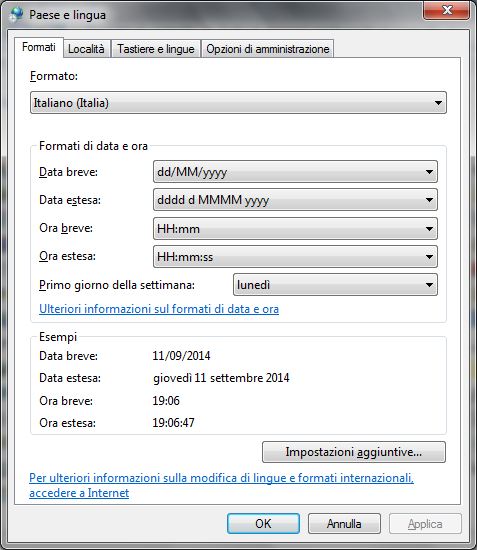 G. Pettarin - Computer Essential Modulo 1 - Nuova ECDL Paese e lingua La voce Paese e lingua selezionare l'impostazione internazionale di cui si desidera