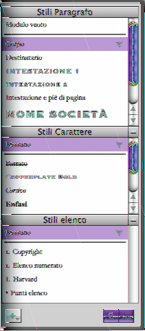 Il righello orizzontale consente di impostare i punti di tabulazione, i margini delle pagine e la larghezza delle colonne.