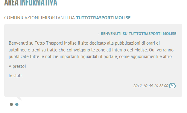 AREA INFORMATIVA La sezione delle notizie è dedicata alle comunicazioni importanti come modifiche ad orari o inserimento di annunci o altro Le informazioni.