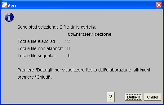 Selezionare nuovamente Ok e la procedura procede con la decompressione dei file.